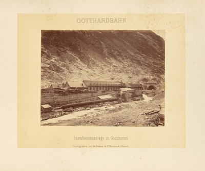 Chemin de fer du Gothard : installation à Göschenen - Adolphe Braun and Cie