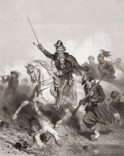 Le roi Victor Emmanuel II à la bataille de Palestro - Adolphe Jean Baptiste (after) Bayot