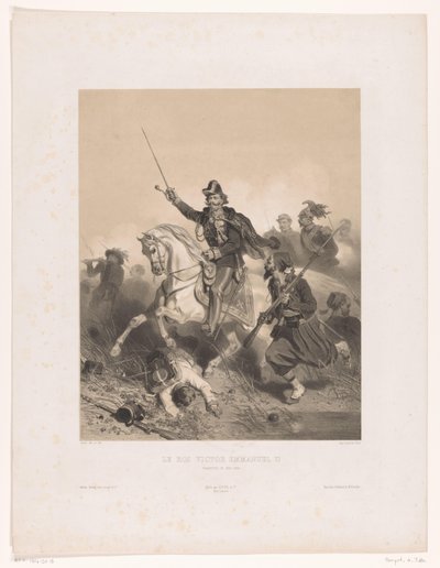 Le roi Victor Emmanuel II pendant la bataille de Palestro - Adolphe Jean Baptiste Bayot