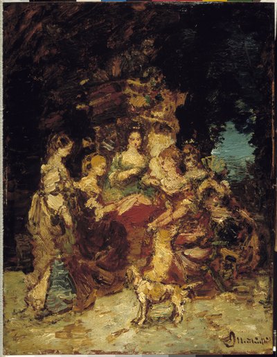 Dames dans un parc - Adolphe Joseph Thomas Monticelli