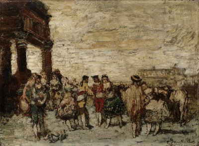 Fête en Espagne - Adolphe Joseph Thomas Monticelli