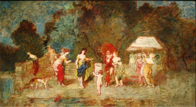 Scène dans un parc II, vers 1870 - Adolphe Joseph Thomas Monticelli