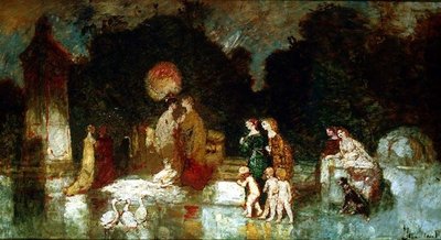Scène dans le parc - Adolphe Joseph Thomas Monticelli