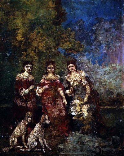 Trois femmes - Adolphe Joseph Thomas Monticelli
