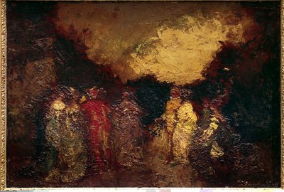 Promenade dans un parc au crépuscule - Adolphe Joseph Thomas Monticelli