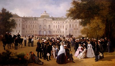Une promenade près du château de Strelno en 1840 - Adolphe Ladurner