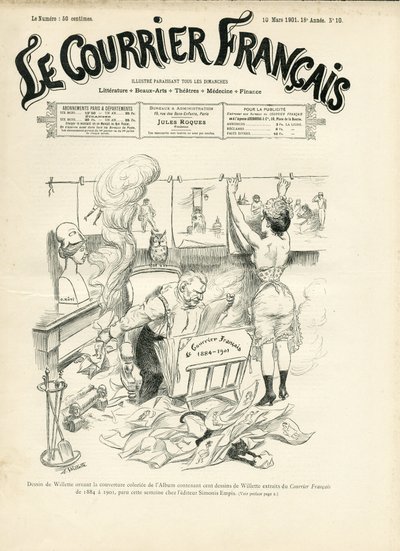 Illustration de Adolphe dit Willette (1857-1926) pour la couverture de Le Courrier français - Adolphe Leon Willette