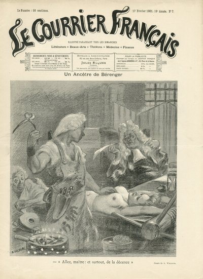 Illustration de Adolphe dit Willette (1857-1926) pour la couverture de Le Courrier français - Adolphe Leon Willette