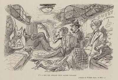 Seuls les Anglais savent voyager (lithographie) - Adolphe Leon Willette