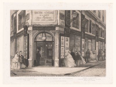Vue sur le magasin de Cadart et Luquet avec des dames et des messieurs devant les vitrines - Adolphe Martial Potemont