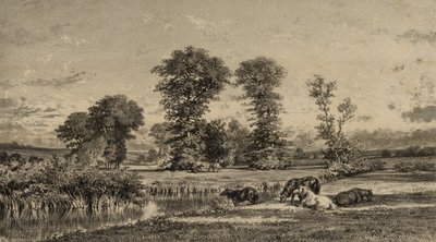 Chevaux au pâturage - Adolphe Mouilleron