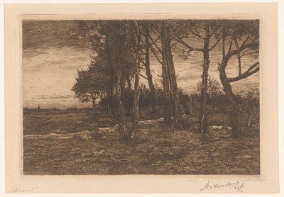 Paysage avec arbres - Adolphe P.H J. van Weezel Errens (signed by artist)