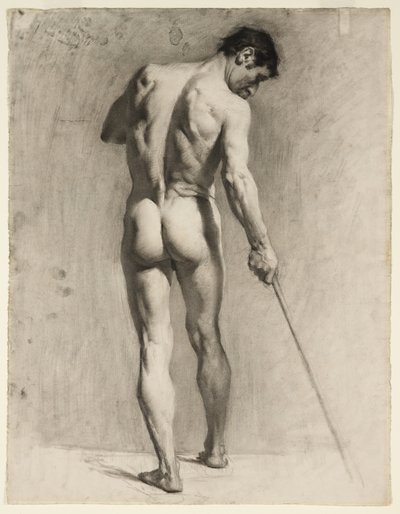 Dessin de nu masculin avec une canne, c.1910-12 - Adolphe Valette