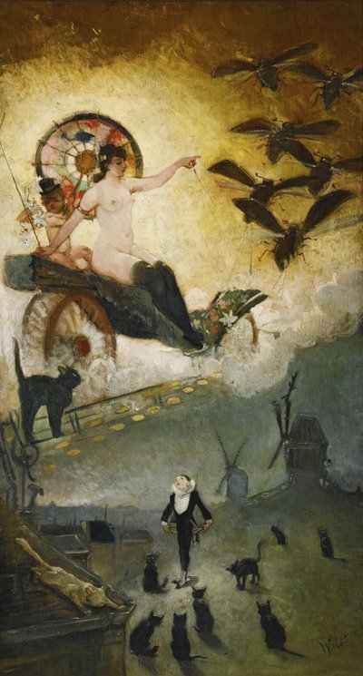 Adieu au XIXe siècle. Conception pour la décoration du cabaret Le Chat Noir - Adolphe Leon Willette