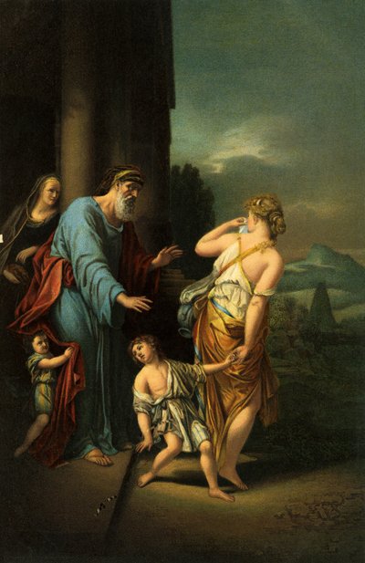 Abraham renvoyant Agar et Ismaël - Bible - Adriaan van der Werff