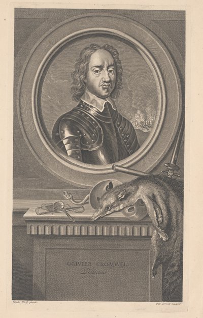 Oliver Cromwell, Protecteur, gravé par Pierre Drevet (1663-1738) - Adriaan van der Werff