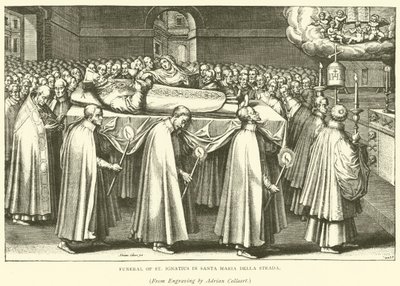 Funérailles de Saint Ignace à Santa Maria Della Strada (gravure) - Adriaen (after) Collaert