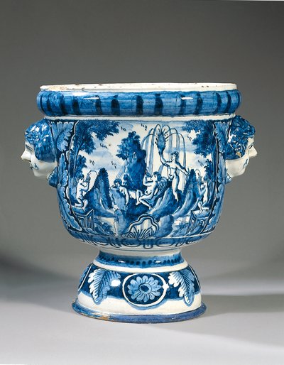 Urne de jardin mythologique à deux anses, Delft bleu et blanc - Adriaen (fl.1868 d.1701) (attr.to) Kocks