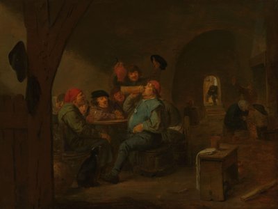 Binge dans une taverne - Adriaen Brouwer (manner of)