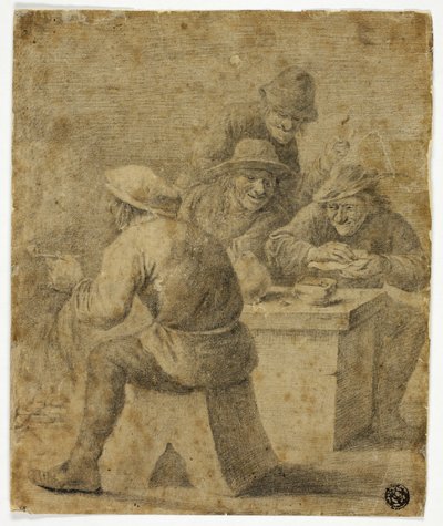Quatre paysans à table - Adriaen Brouwer