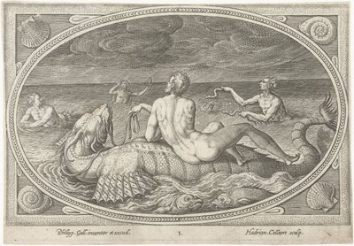 Acis sur un poisson (Dieux de la mer) - Adriaen Collaert