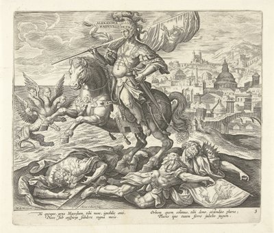 Alexandre le Grand comme troisième roi de la vision de Daniel, Ascension de quatre empires mondiaux et quatre dirigeants de la vision de Daniel (titre de la série) - Adriaen Collaert