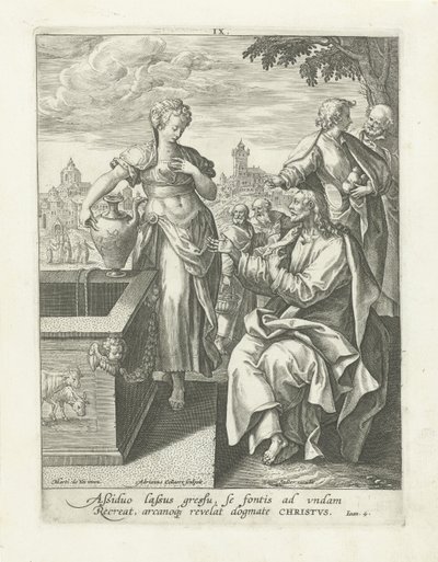 Conversation avec la femme samaritaine (Vie du Christ) - Adriaen Collaert