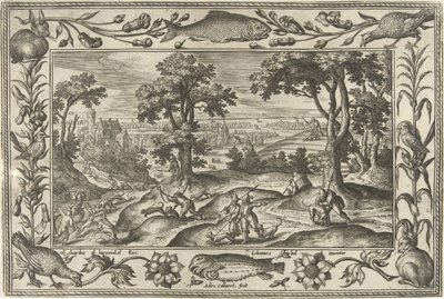 Chasse au lièvre (Landschappen met Bijbelse, mythologische scènes en jachttaferelen) - Adriaen Collaert