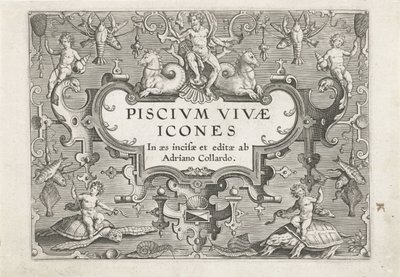 Page de titre avec des créatures marines comme ornements - Adriaen Collaert