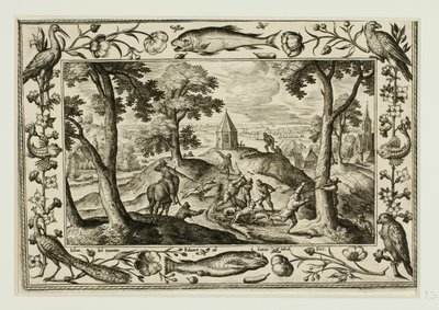 Chasse au loup, tiré de Paysages avec scènes de l