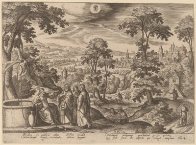Le Christ et la femme de Samarie - Adriaen Collaert after Hans Bol