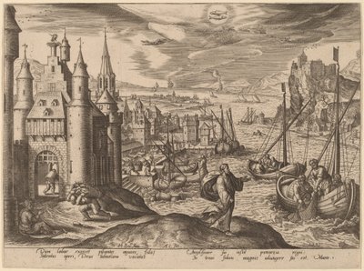 Jésus appelant les apôtres parmi les pêcheurs - Adriaen Collaert after Hans Bol