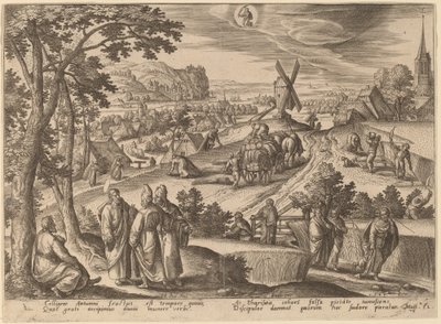 La Cueillette des épis de maïs le jour du sabbat - Adriaen Collaert after Hans Bol