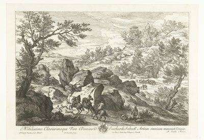 Paysage avec cavaliers près des rochers - Adriaen Frans Boudewyns