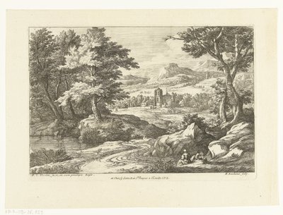 Paysage avec deux figures le long d