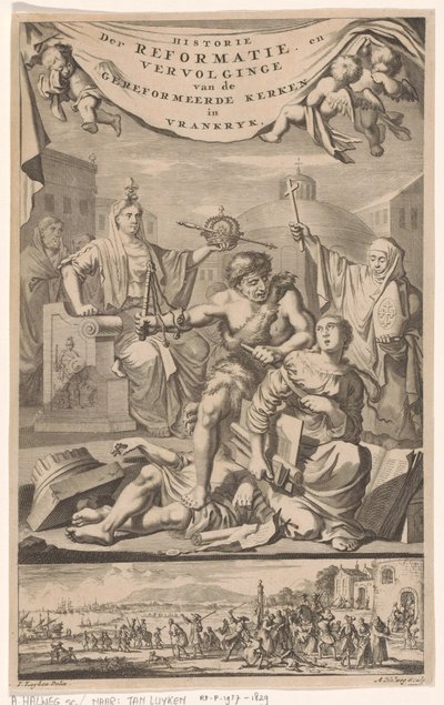 Page de titre pour : E. Benoist, Histoire des Églises Réformées de France, 1696 - Adriaen Haelwegh