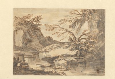 Paysage avec de gros rochers dans l