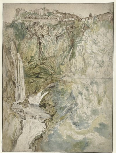 Vue de la Grande Cascade à Tivoli - Adriaen Honich (attributed to)
