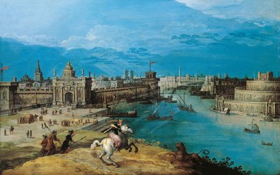 Chasse au lion aux portes de Babylone - Adriaen I van Nieulandt