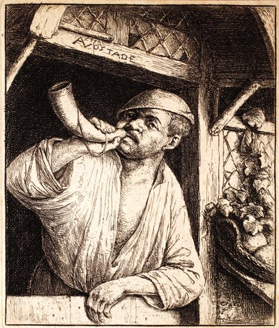 Boulanger sonnant son cor, vers 1670 - Adriaen Jansz. van Ostade