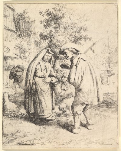 Homme parlant à une femme, 1610-85 - Adriaen Jansz. van Ostade