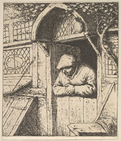 Paysanne appuyée sur une porte - Adriaen Jansz. van Ostade