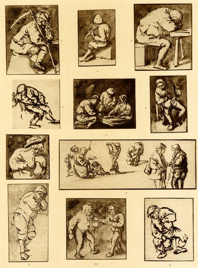 Croquis de scènes de taverne - Adriaen Jansz. van Ostade