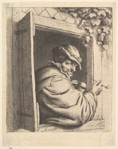 Fumeur à la fenêtre, 1610-85 - Adriaen Jansz. van Ostade
