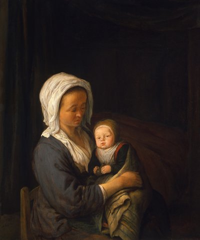 Femme tenant un Enfant sur ses Genoux - Adriaen Jansz. van Ostade
