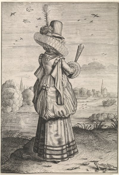 Habitus et cultus Matronarum Nobilu et Rusticarum (Vêtements et manières des dames nobles et paysannes) - Adriaen Matham (possibly)