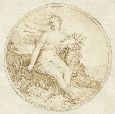 Cérès assise avec une corne d