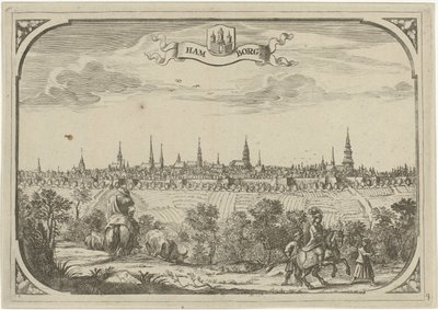 Vue de la ville de Hambourg - Adriaen Oudendijck