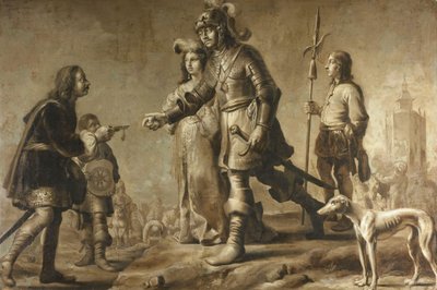 Boudewijn van Heusden (?-870) et sa femme Sophia recevant l
