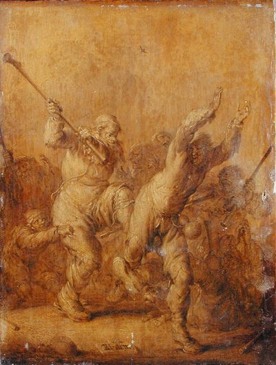 Mendiants se battant - Adriaen Pietersz. van de Venne